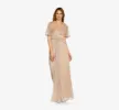 Metallic Mesh Draped Gown In Rose Gold sold by Adrianna Papell