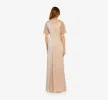 Metallic Mesh Draped Gown In Rose Gold sold by Adrianna Papell