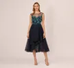 Beaded Midi Dress With Tulle Skirt In Midnight Multi sold by Adrianna Papell