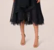 Beaded Midi Dress With Tulle Skirt In Midnight Multi sold by Adrianna Papell