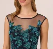 Beaded Midi Dress With Tulle Skirt In Midnight Multi sold by Adrianna Papell