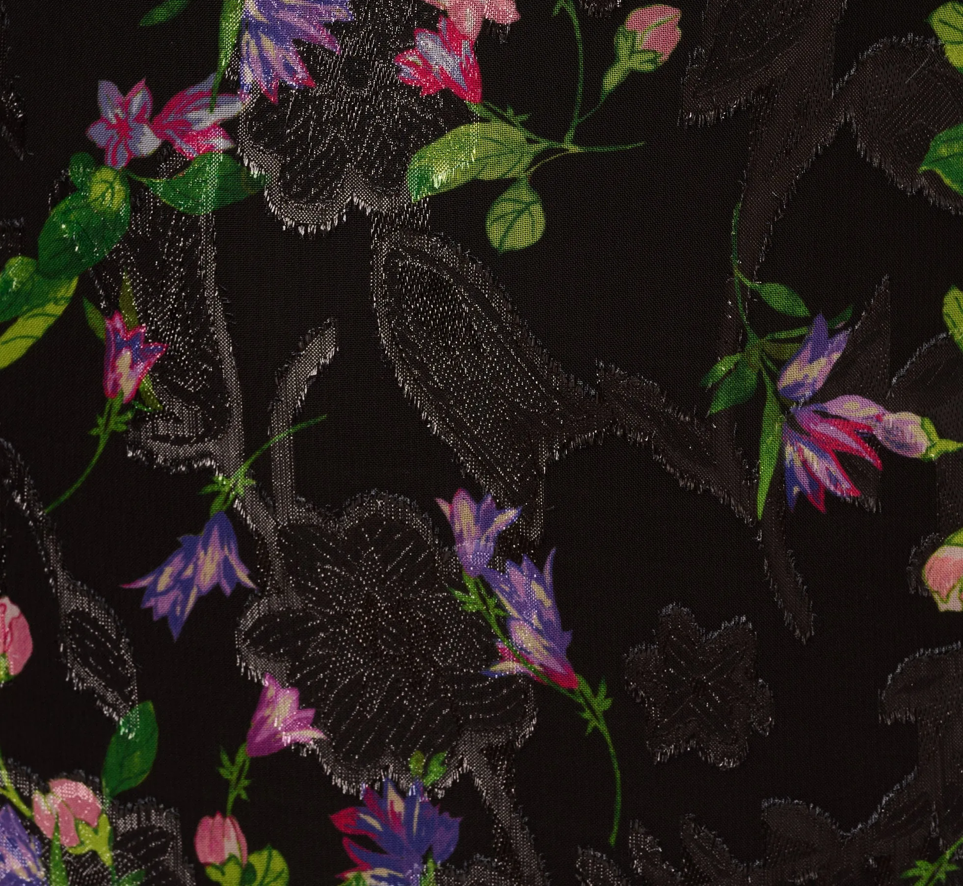 Floral Chiffon Halter Midi Dress With Flounce Hem In Black Multi sold by Adrianna Papell product image thumbnail 5