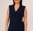 Plus Size Sleeveless Jersey Wide Leg Jumpsuit With Shawl Neckline In Midnight sold by Adrianna Papell