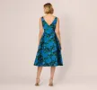 Boat Neck Jacquard Midi Dress In Blue Green sold by Adrianna Papell