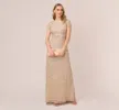 Scoop Back Sequin Gown In Champagne sold by Adrianna Papell