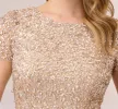 Scoop Back Sequin Gown In Champagne sold by Adrianna Papell