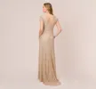 Scoop Back Sequin Gown In Champagne sold by Adrianna Papell