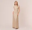 Scoop Back Sequin Gown In Champagne sold by Adrianna Papell