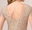 Scoop Back Sequin Gown In Champagne sold by Adrianna Papell