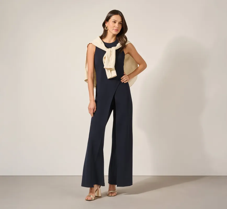 Sleeveless Asymmetrical Jumpsuit In Midnight sold by Adrianna Papell