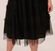 Plus Size Sleeveless Midi Dress With Square Neck And Tiered Skirt In Black sold by Adrianna Papell
