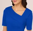 Short Sleeves Sheath Dress With Asymmetrical Neckline In Violet Cobalt sold by Adrianna Papell