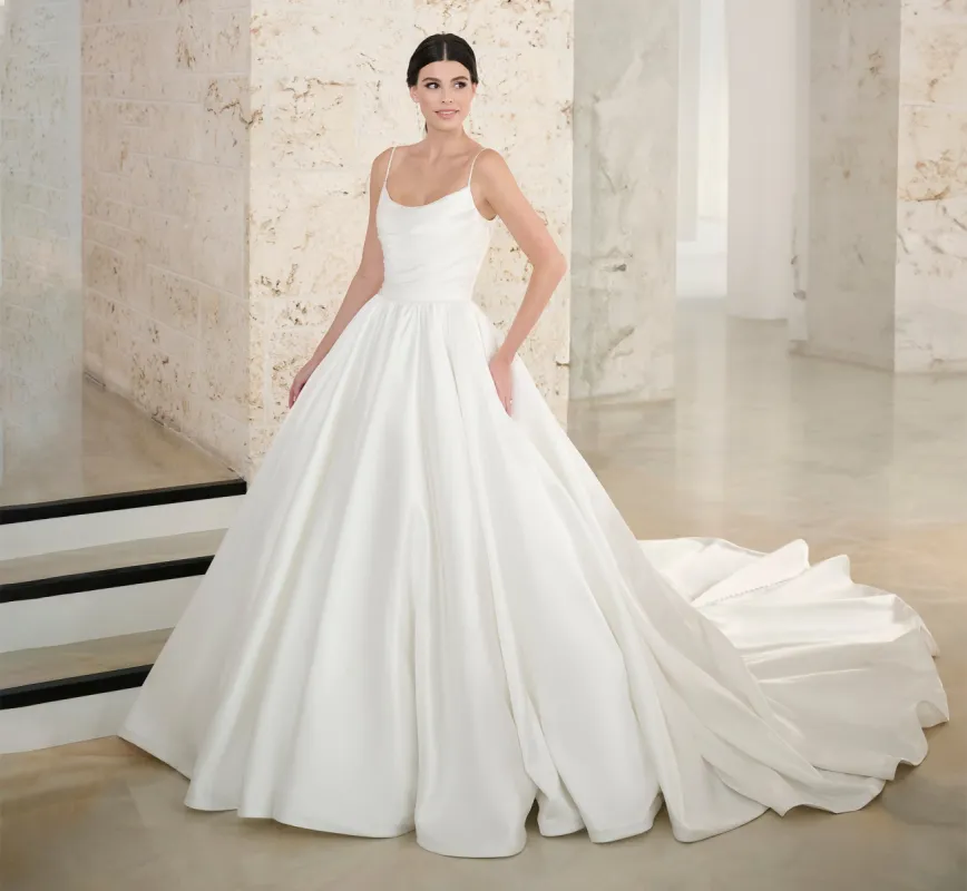 Satin Ball Gown In Ivory sold by Adrianna Papell