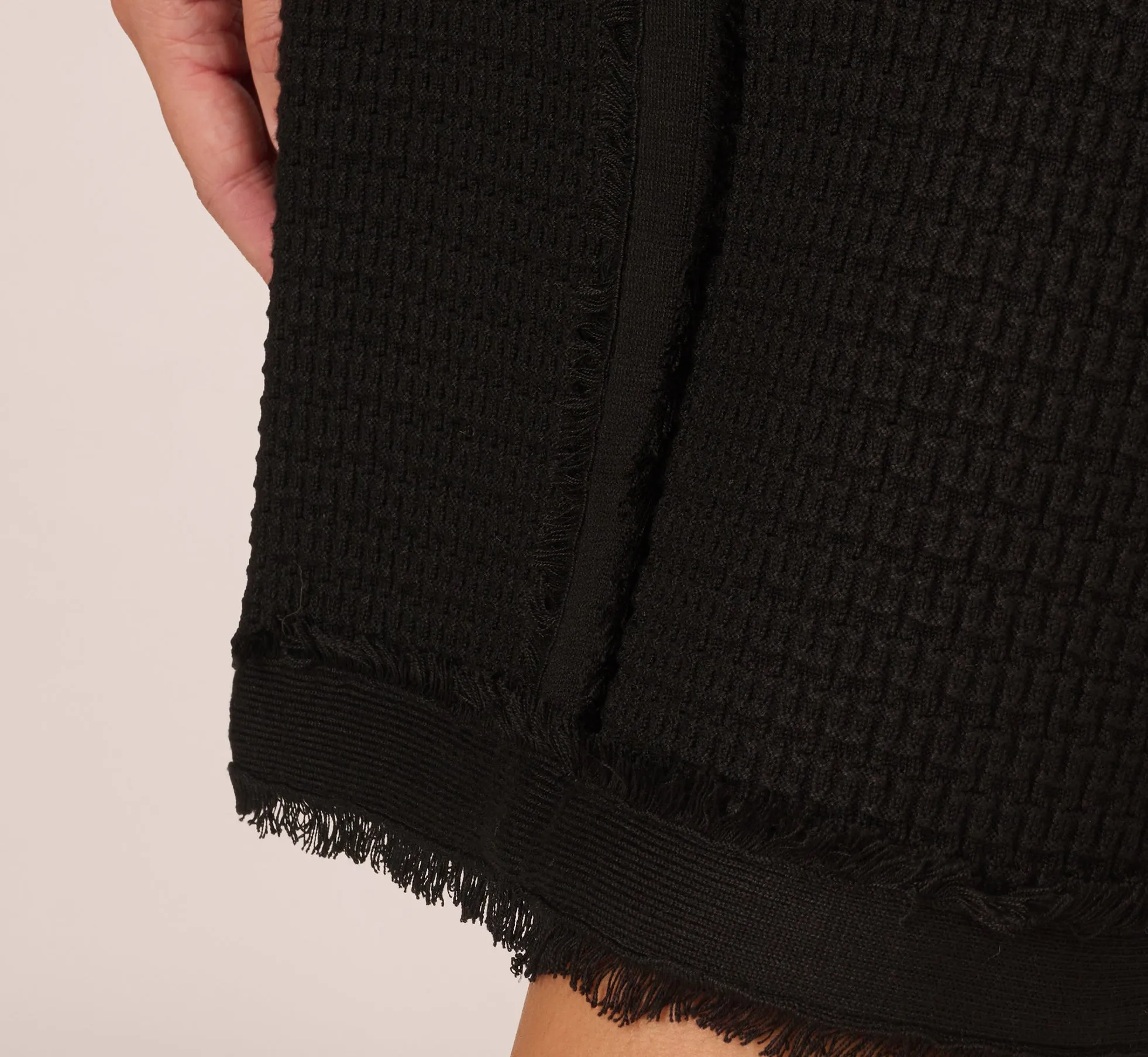 Fray Trimmed Pencil Skirt With Pockets In Black sold by Adrianna Papell product image thumbnail 5