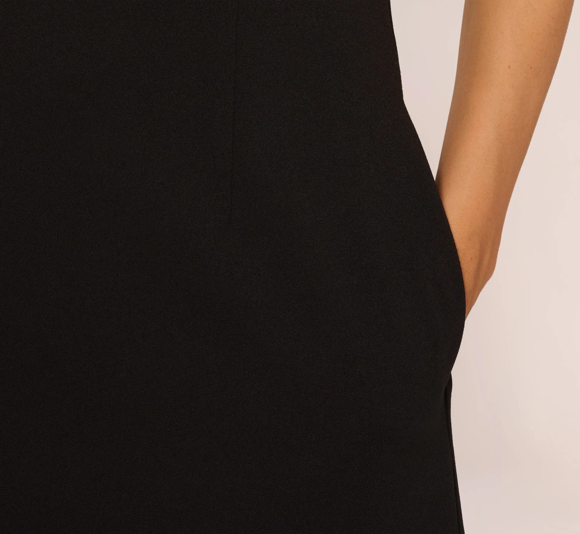 Sleeveless Crepe Mini Dress With Rhinestone Bow Accent In Black sold by Adrianna Papell product image thumbnail 5