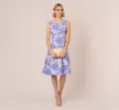 Floral Jacquard Fit And Flare Dress With Midi Skirt In Peri Cruise sold by Adrianna Papell