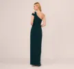 One Shoulder Column Gown With Cutout Shoulder In Hunter sold by Adrianna Papell