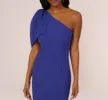 One Shoulder Midi Dress With Bow Accent In Disco Indigo sold by Adrianna Papell