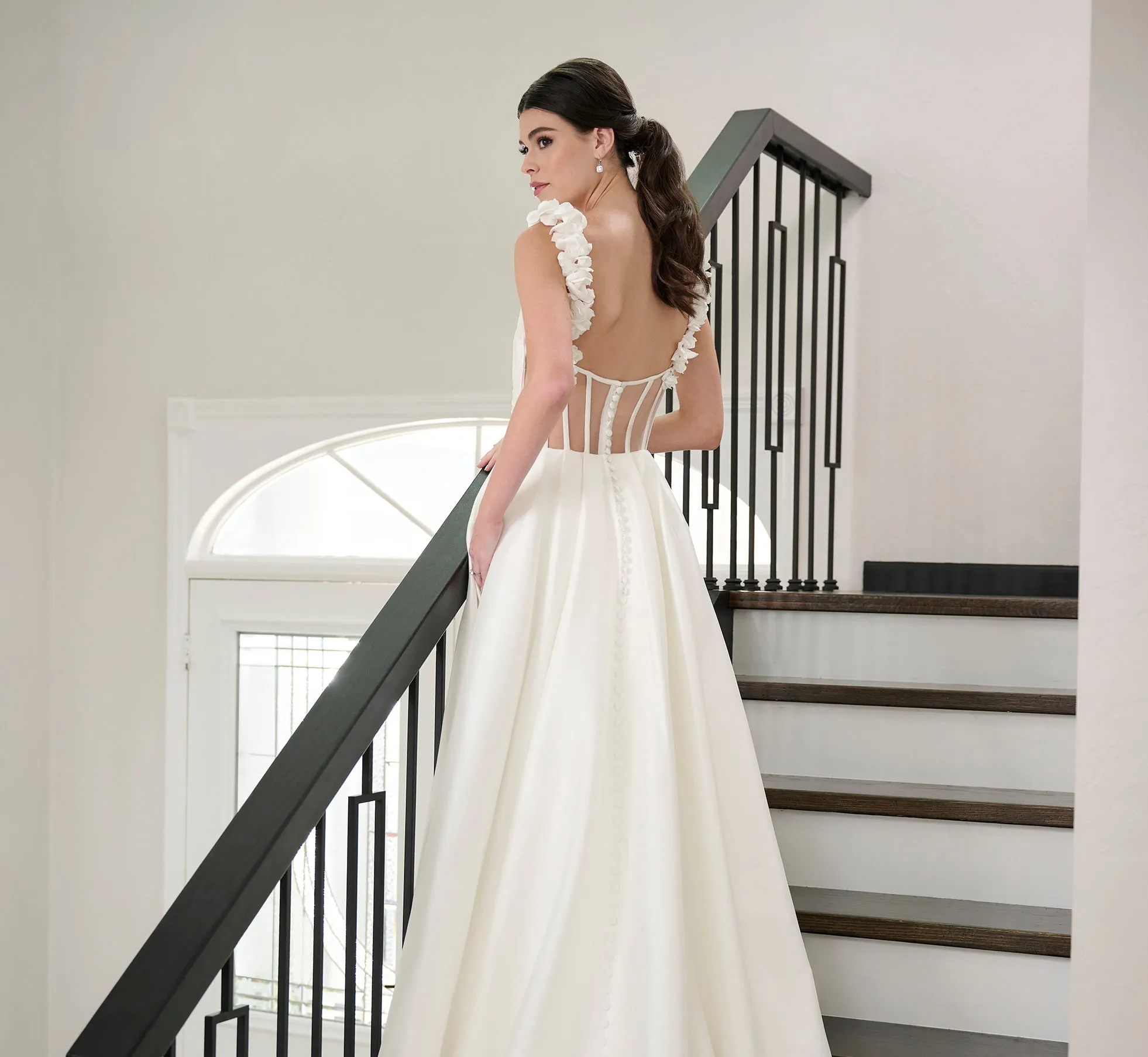 Stretch Mikado Gown In Ivory Nude sold by Adrianna Papell product image thumbnail 4