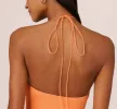 Tie Halter Midi Dress With Shirred Bodice In Apricot Sorbet sold by Adrianna Papell