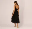 Sleeveless Midi Dress With Square Neck And Tiered Skirt In Black sold by Adrianna Papell