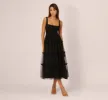 Sleeveless Midi Dress With Square Neck And Tiered Skirt In Black sold by Adrianna Papell