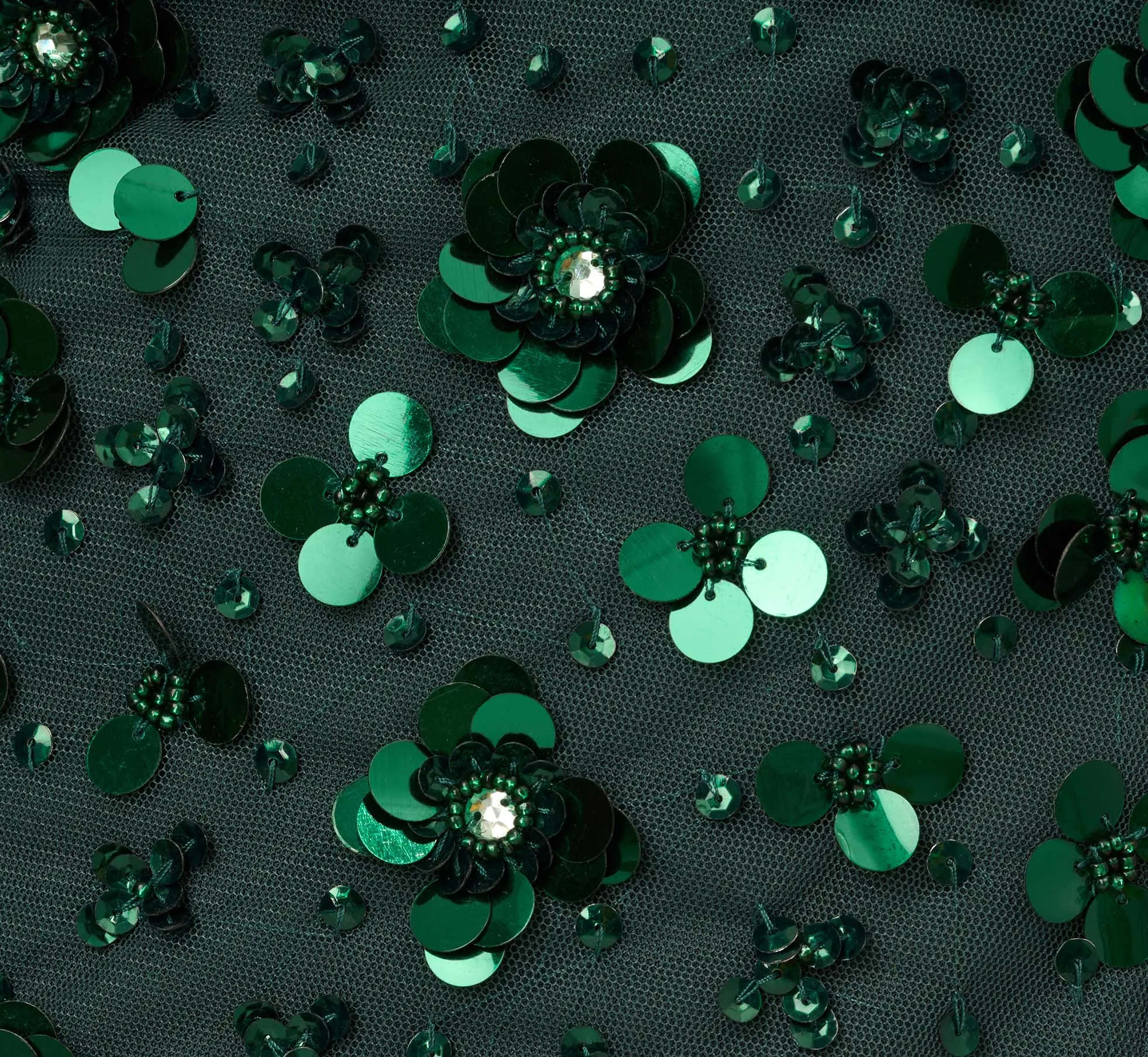 Off Shoulder Dress With Floral Embellishment In Dusty Emerald sold by Adrianna Papell product image thumbnail 5