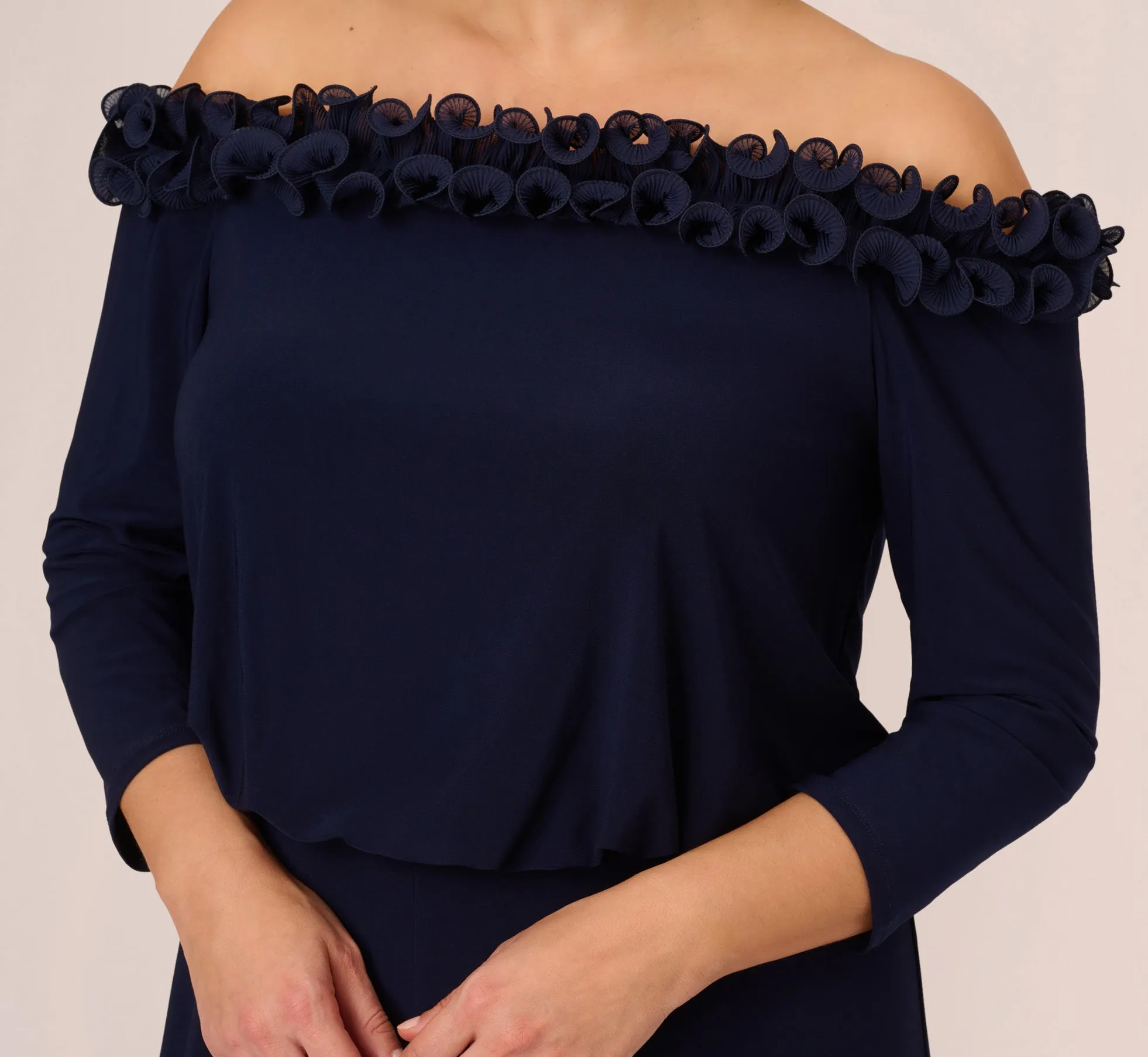 Plus Size Signature Blouson Jumpsuit In Navy sold by Adrianna Papell product image thumbnail 3