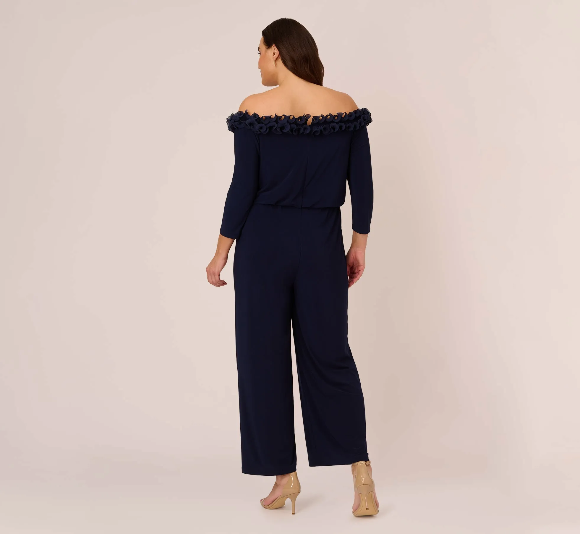 Plus Size Signature Blouson Jumpsuit In Navy sold by Adrianna Papell product image thumbnail 4
