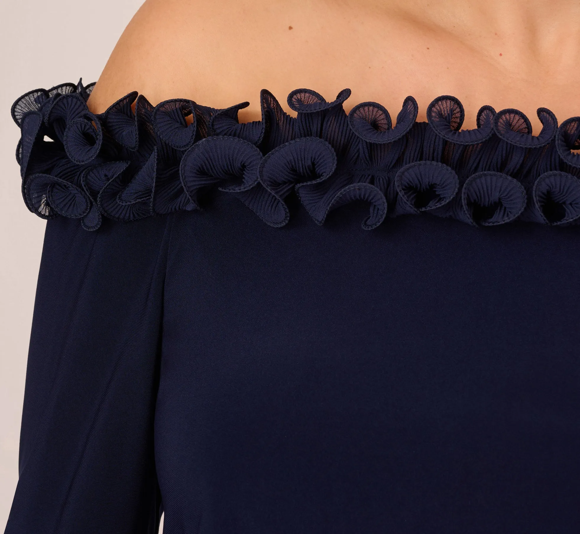 Plus Size Signature Blouson Jumpsuit In Navy sold by Adrianna Papell product image thumbnail 5