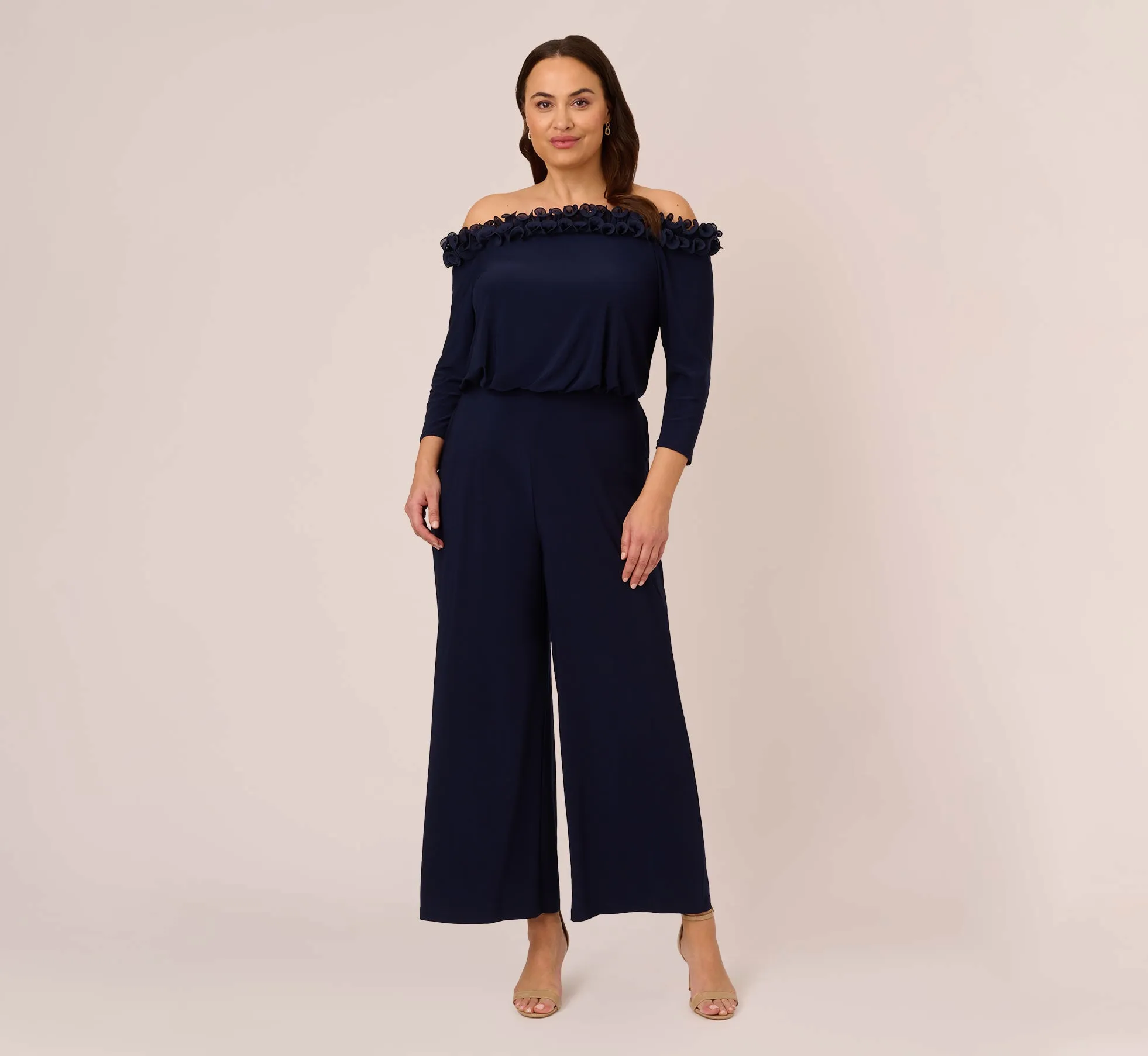 Plus Size Signature Blouson Jumpsuit In Navy sold by Adrianna Papell