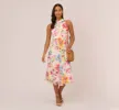 Multicolor Floral Chiffon Halter Dress In Ivory Multi sold by Adrianna Papell