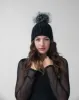 Cable Knit Crystal & Faux Fur Beanie Hat sold by Adrienne Landau