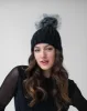 Cable Knit Crystal & Faux Fur Beanie Hat sold by Adrienne Landau