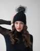 Cable Knit Crystal & Faux Fur Beanie Hat sold by Adrienne Landau