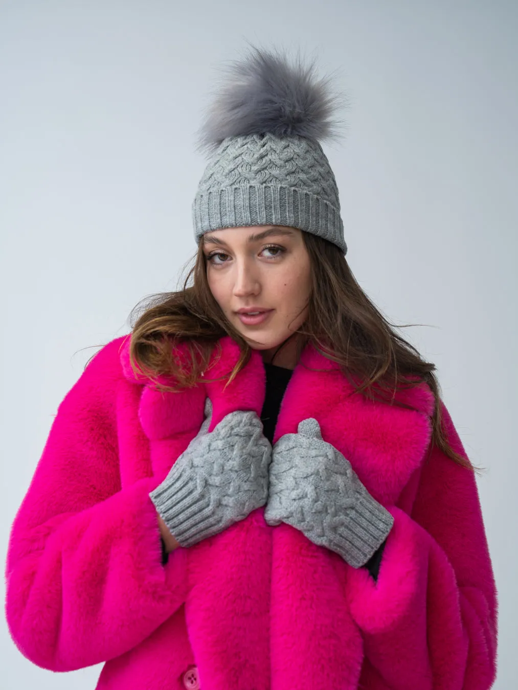 Cable Knit Hat & Glove Set sold by Adrienne Landau product image thumbnail 5