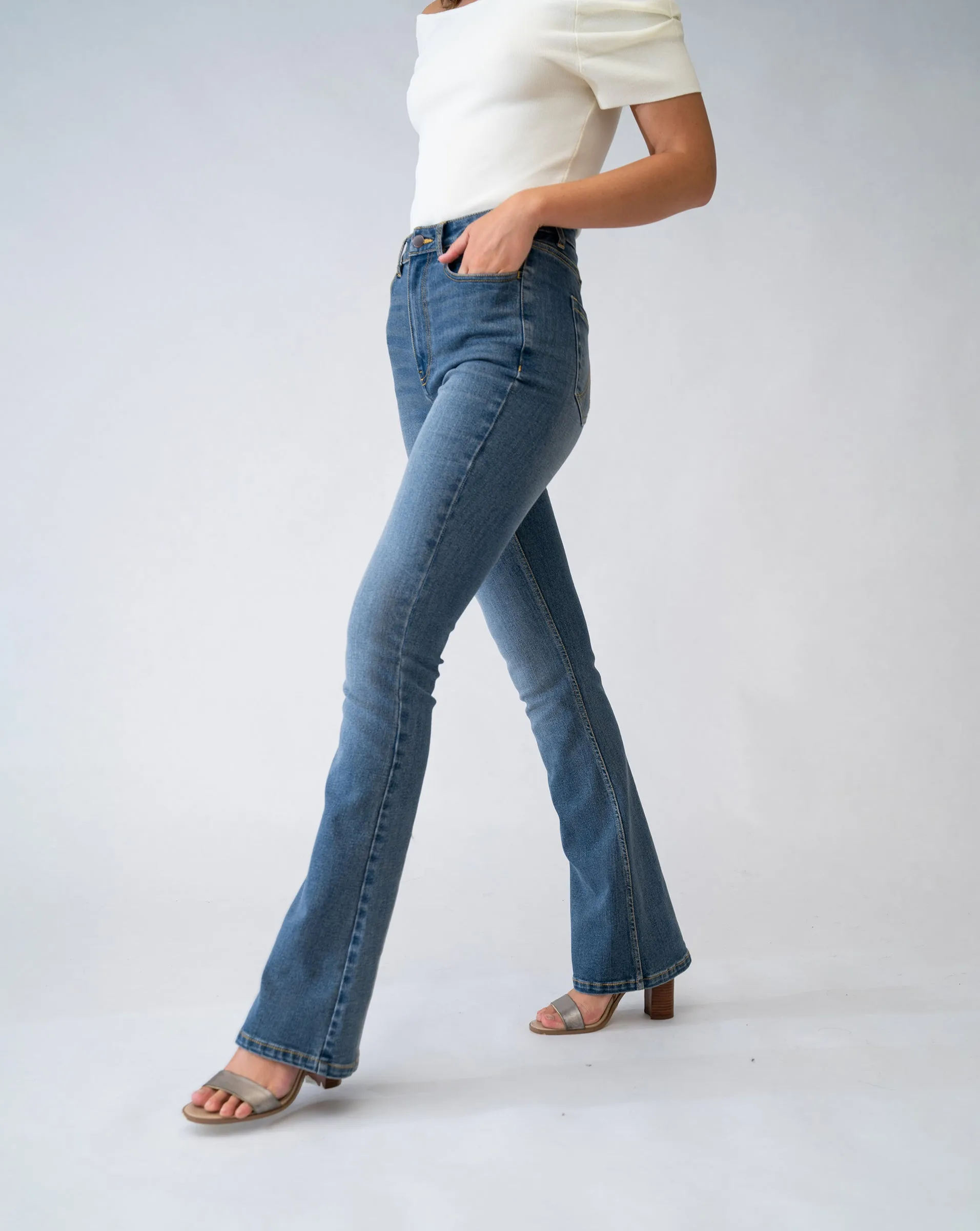 High Waist Bootcut Denim Jean sold by Adrienne Landau