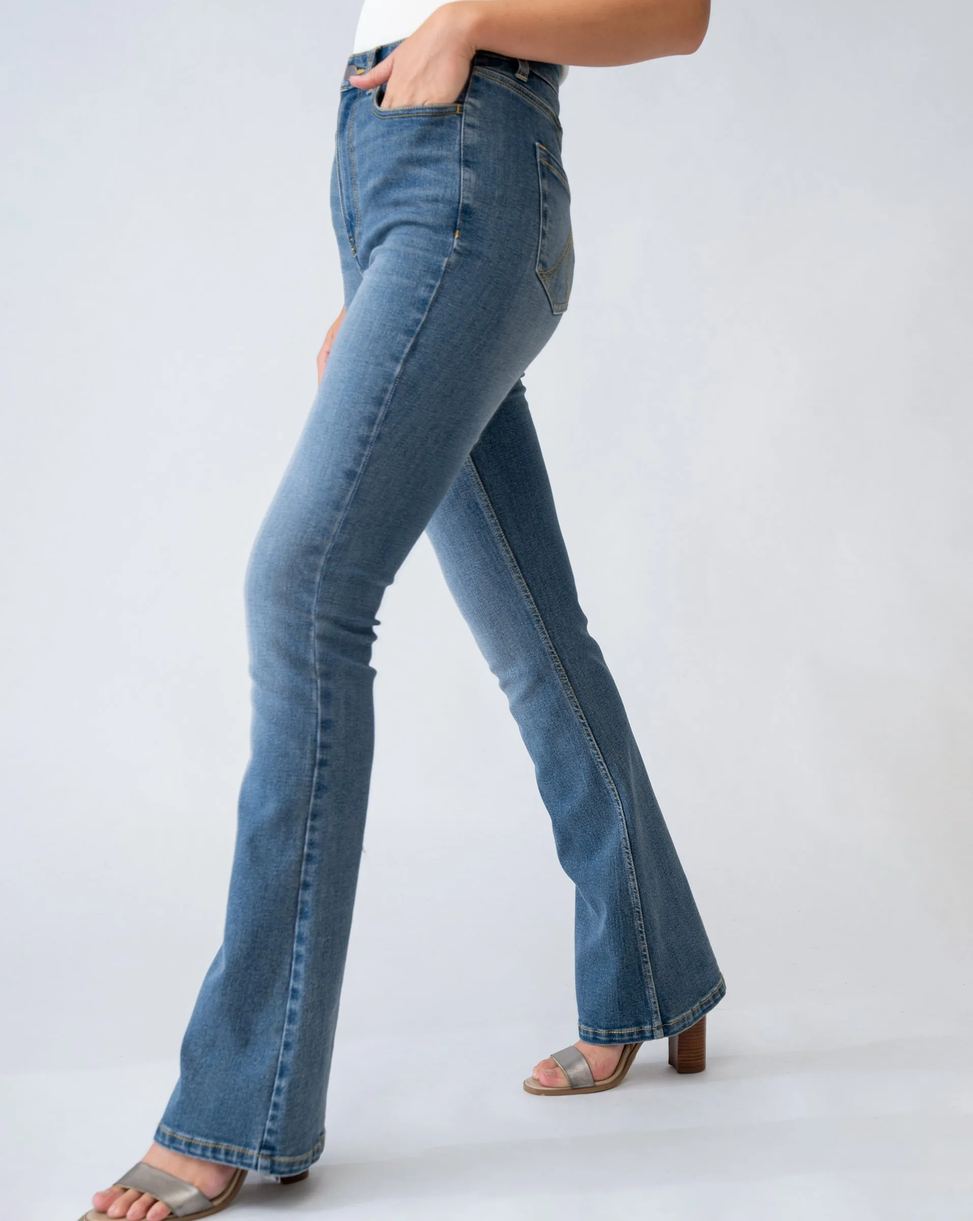 High Waist Bootcut Denim Jean sold by Adrienne Landau product image thumbnail 4