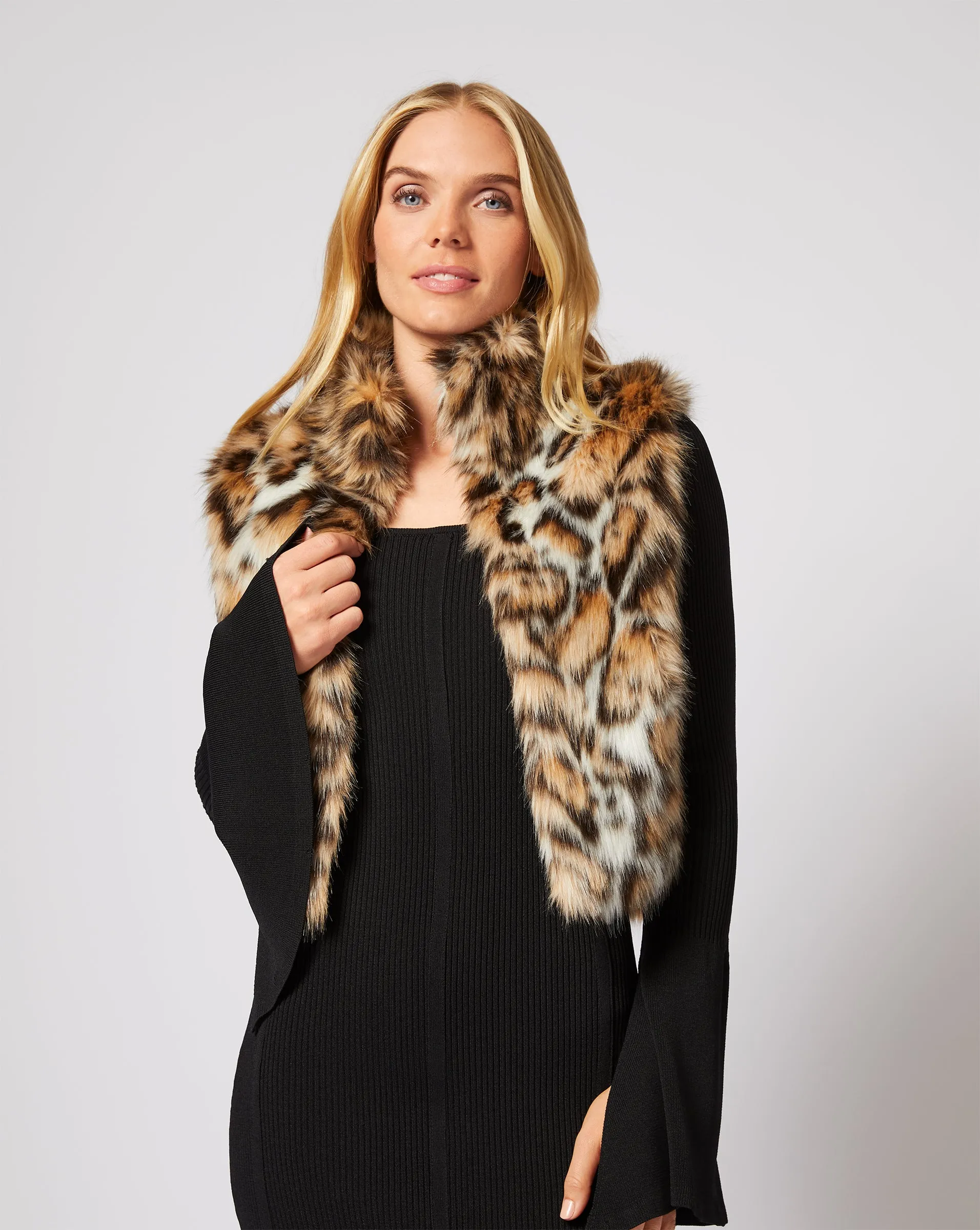 Cheetah Print Fox Faux Fur Vest sold by Adrienne Landau