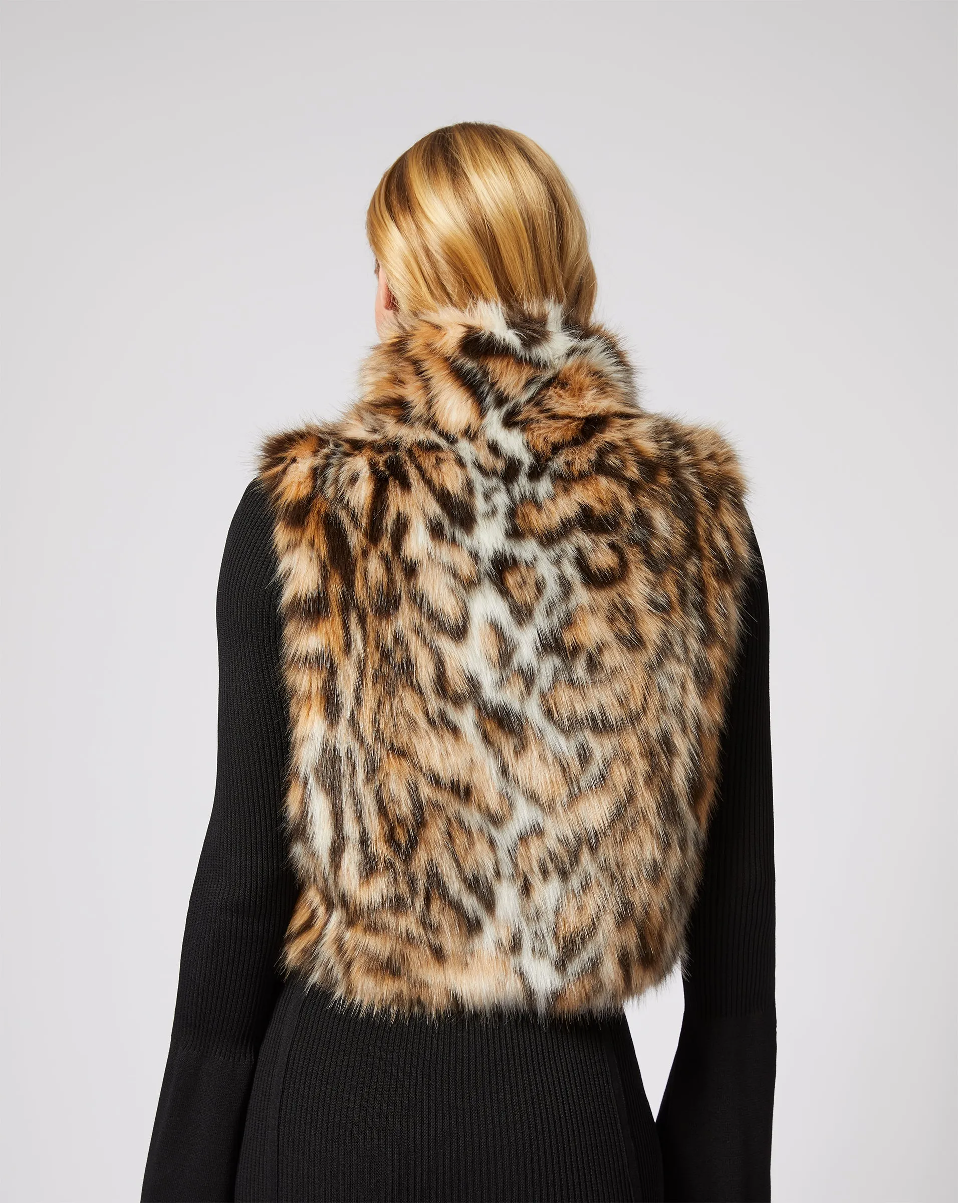 Cheetah Print Fox Faux Fur Vest sold by Adrienne Landau product image thumbnail 4