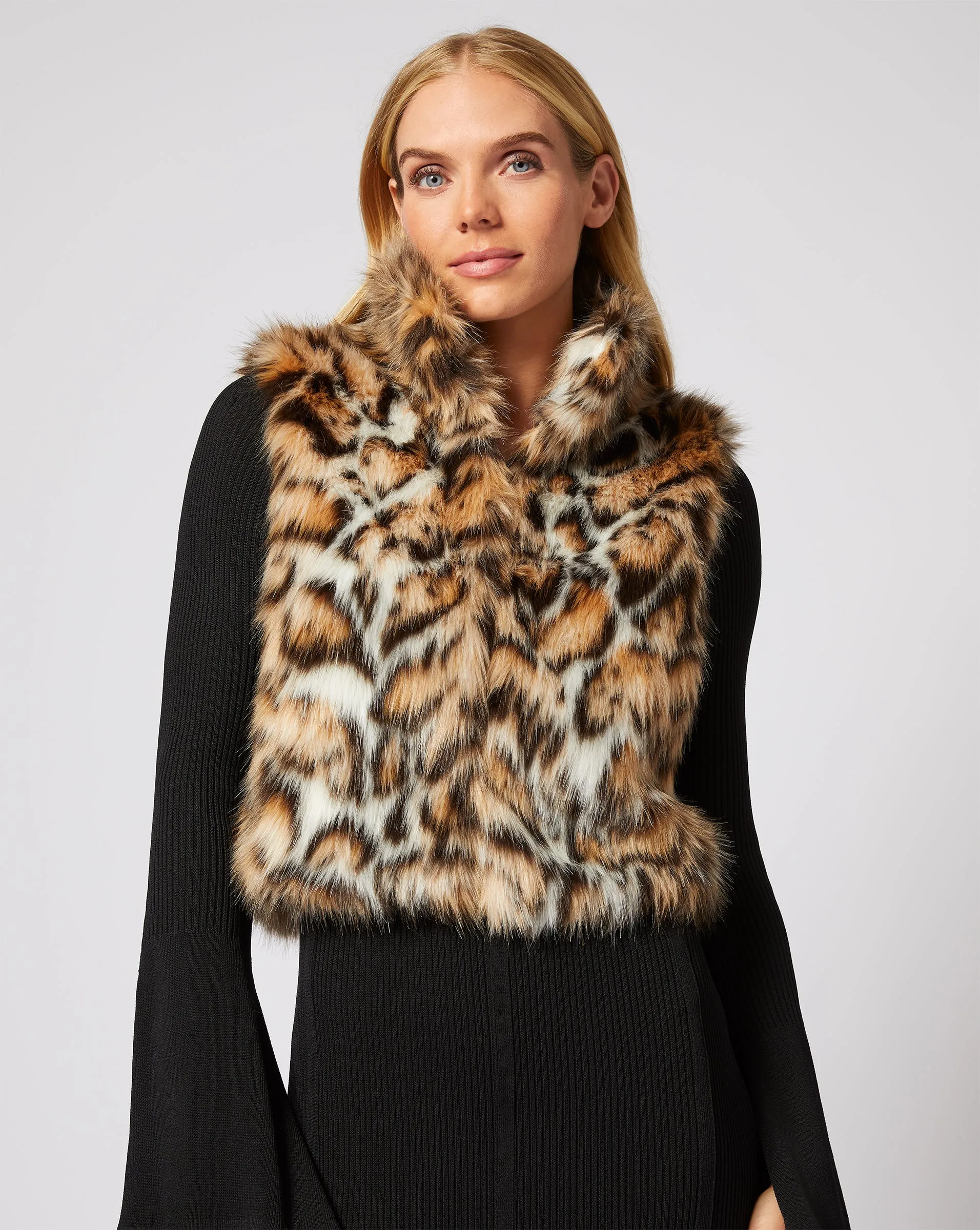 Cheetah Print Fox Faux Fur Vest sold by Adrienne Landau product image thumbnail 2