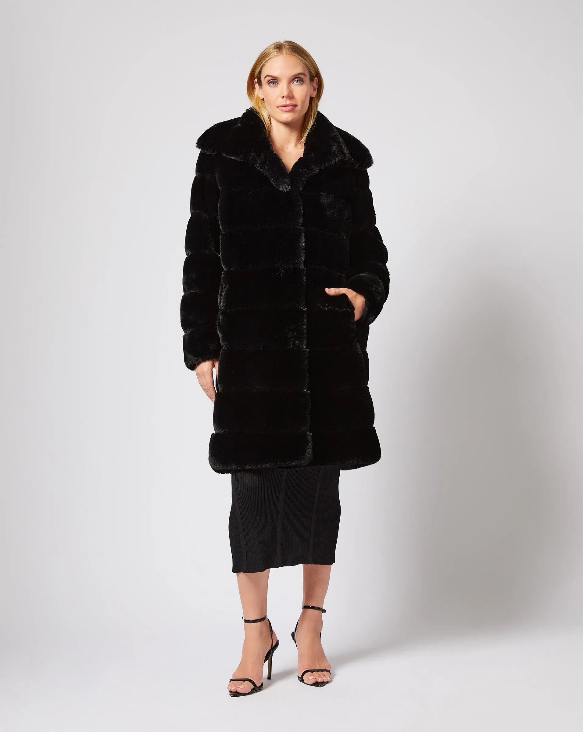Channel Quilted Mink Faux Fur Coat sold by Adrienne Landau product image thumbnail 5