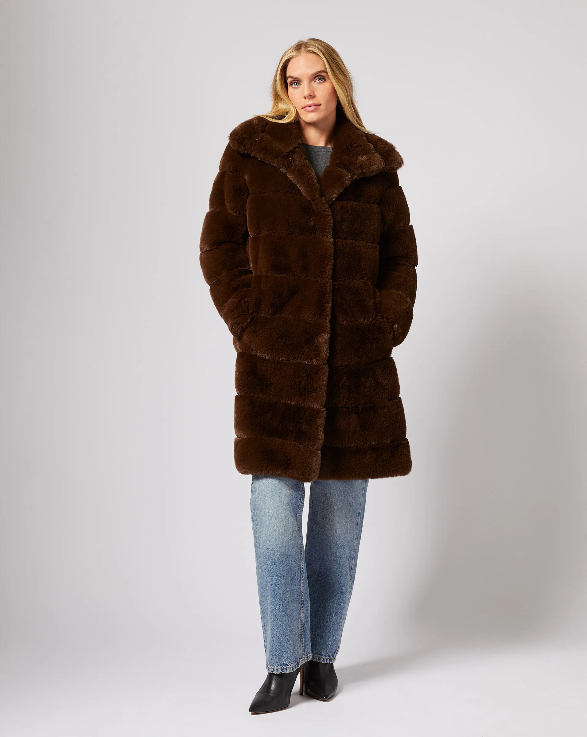 Channel Quilted Mink Faux Fur Coat sold by Adrienne Landau product image thumbnail 2