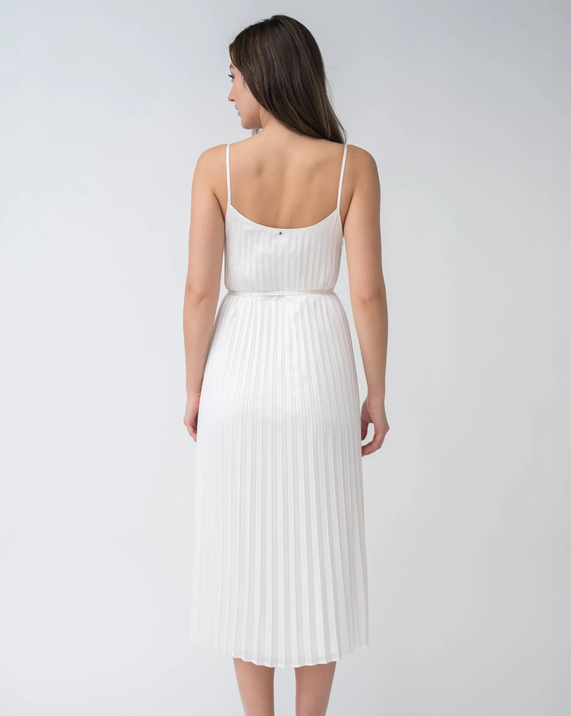 Pleated Tie Waist Sleeveless Dress sold by Adrienne Landau product image thumbnail 2