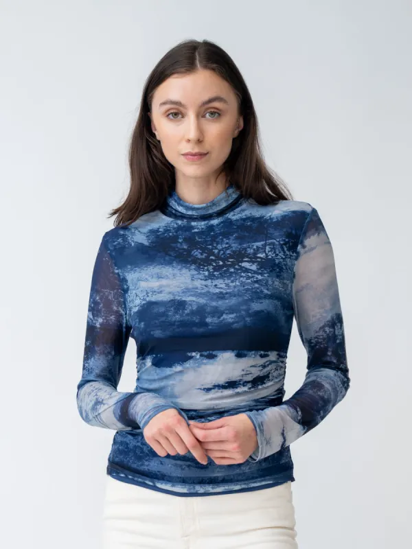 FINAL SALE - Printed Mesh Turtleneck sold by Adrienne Landau