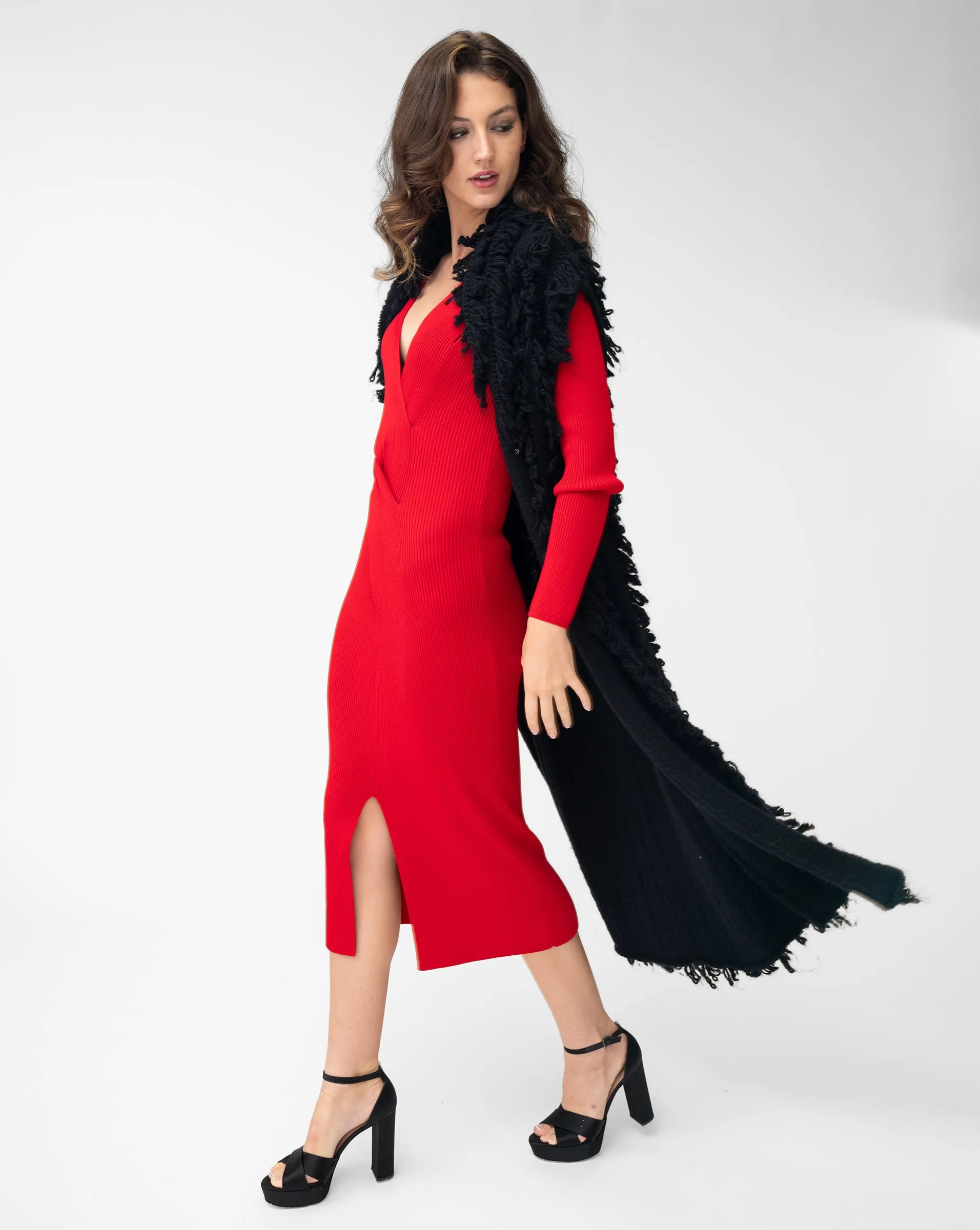 Fringe Sleeveless Caridgan Sweater sold by Adrienne Landau product image thumbnail 2