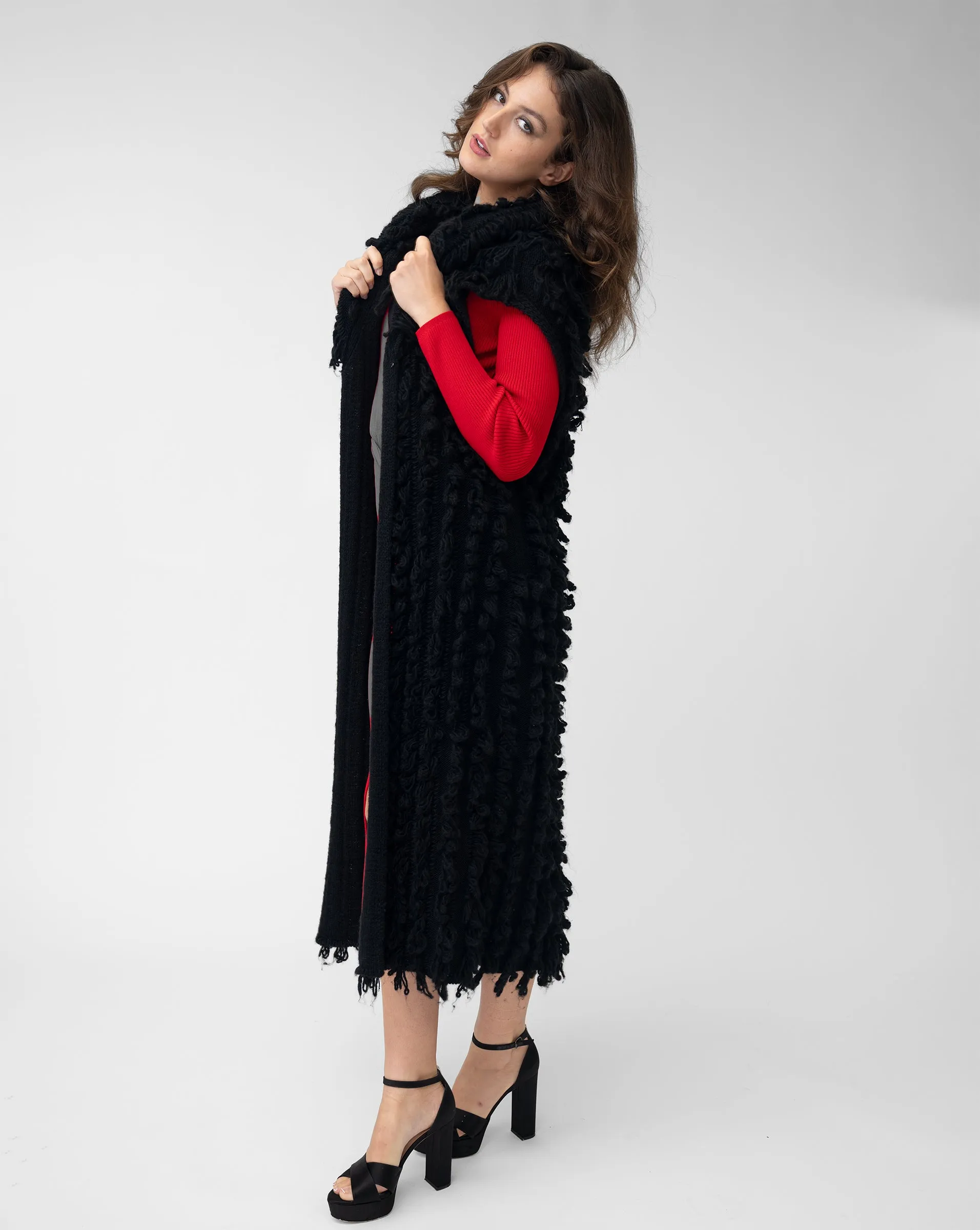 Fringe Sleeveless Caridgan Sweater sold by Adrienne Landau product image thumbnail 3