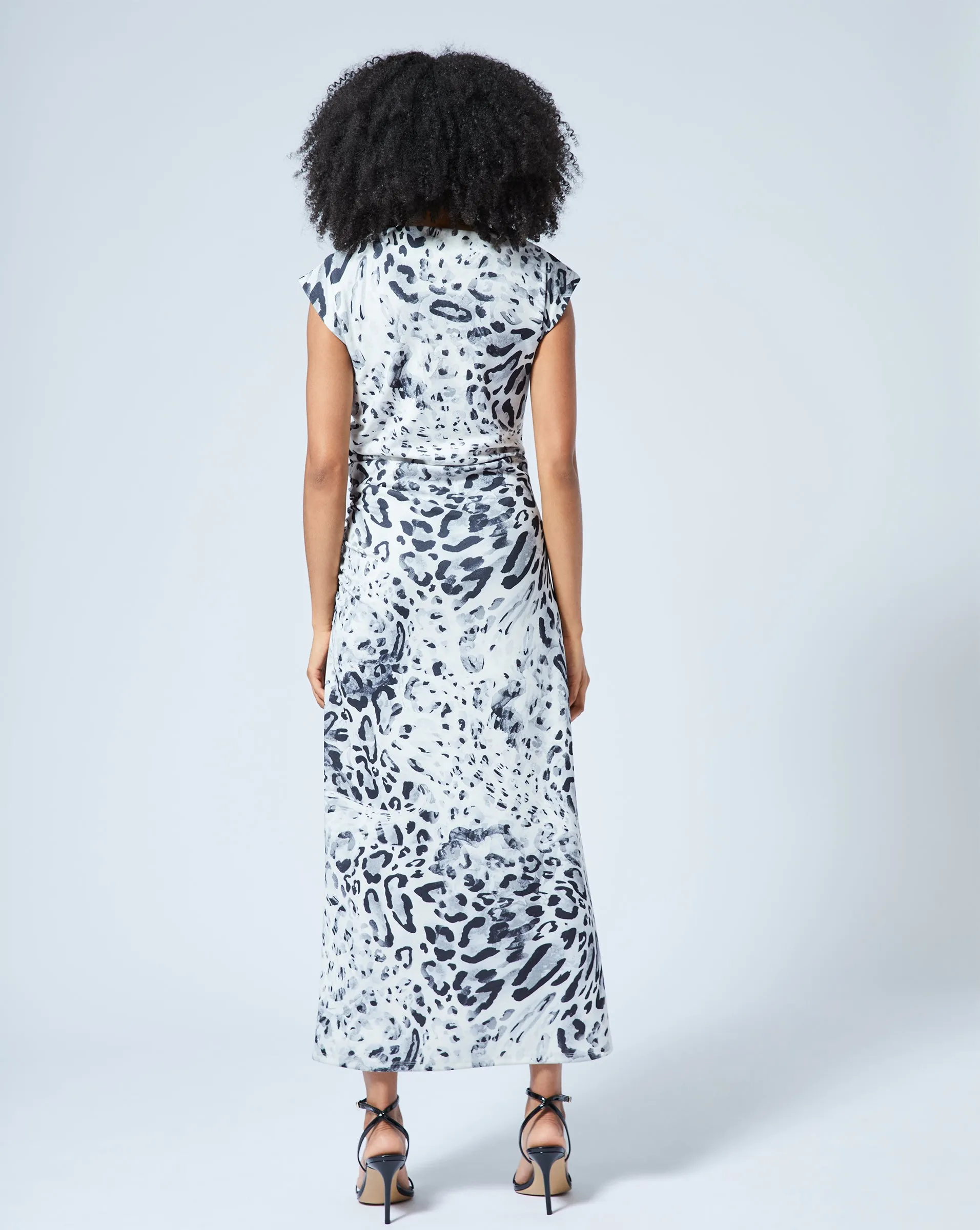 Draped Mock Neck Midi Dress sold by Adrienne Landau product image thumbnail 4