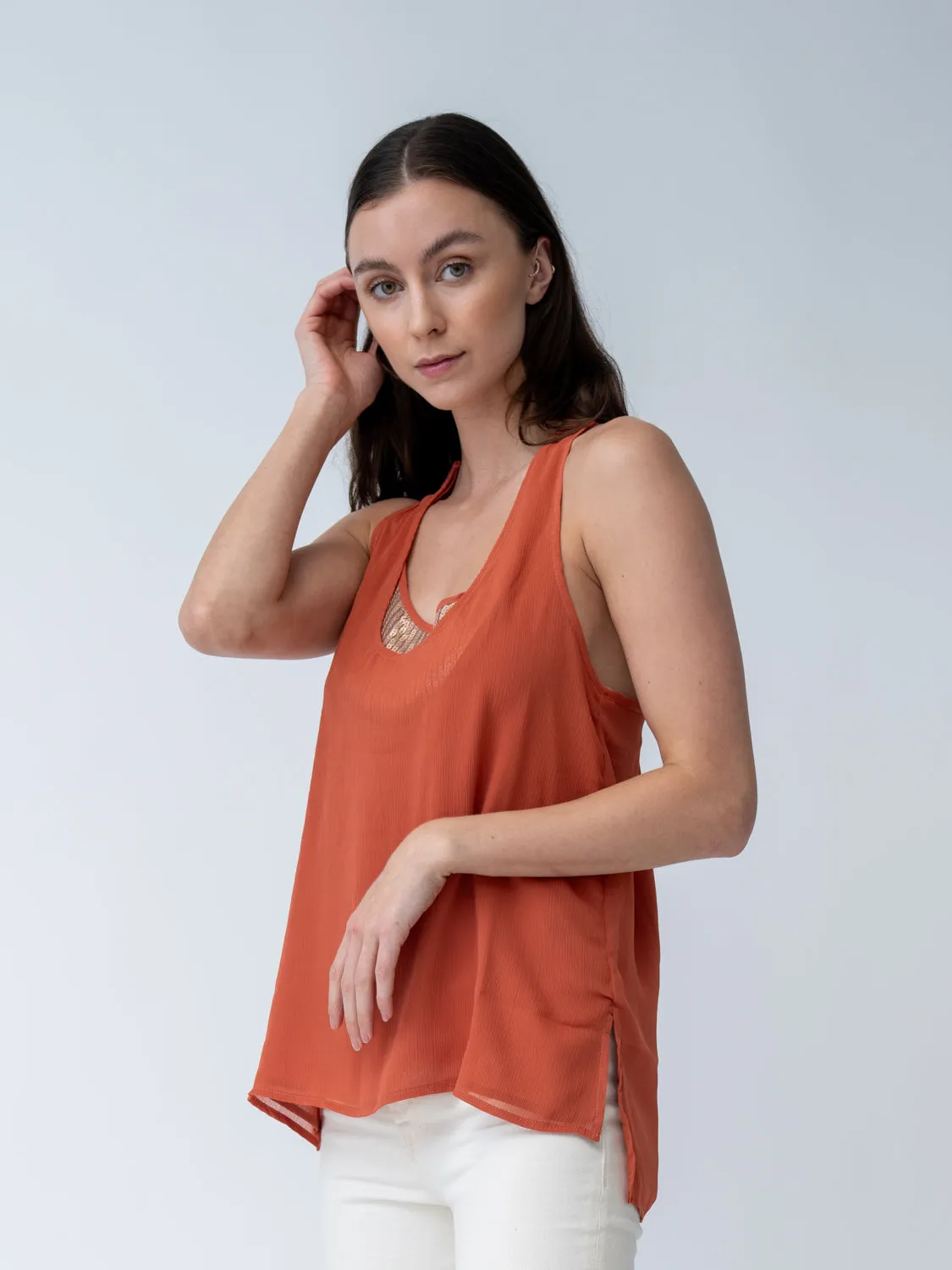 Sequin Racerback Tank sold by Adrienne Landau product image thumbnail 2