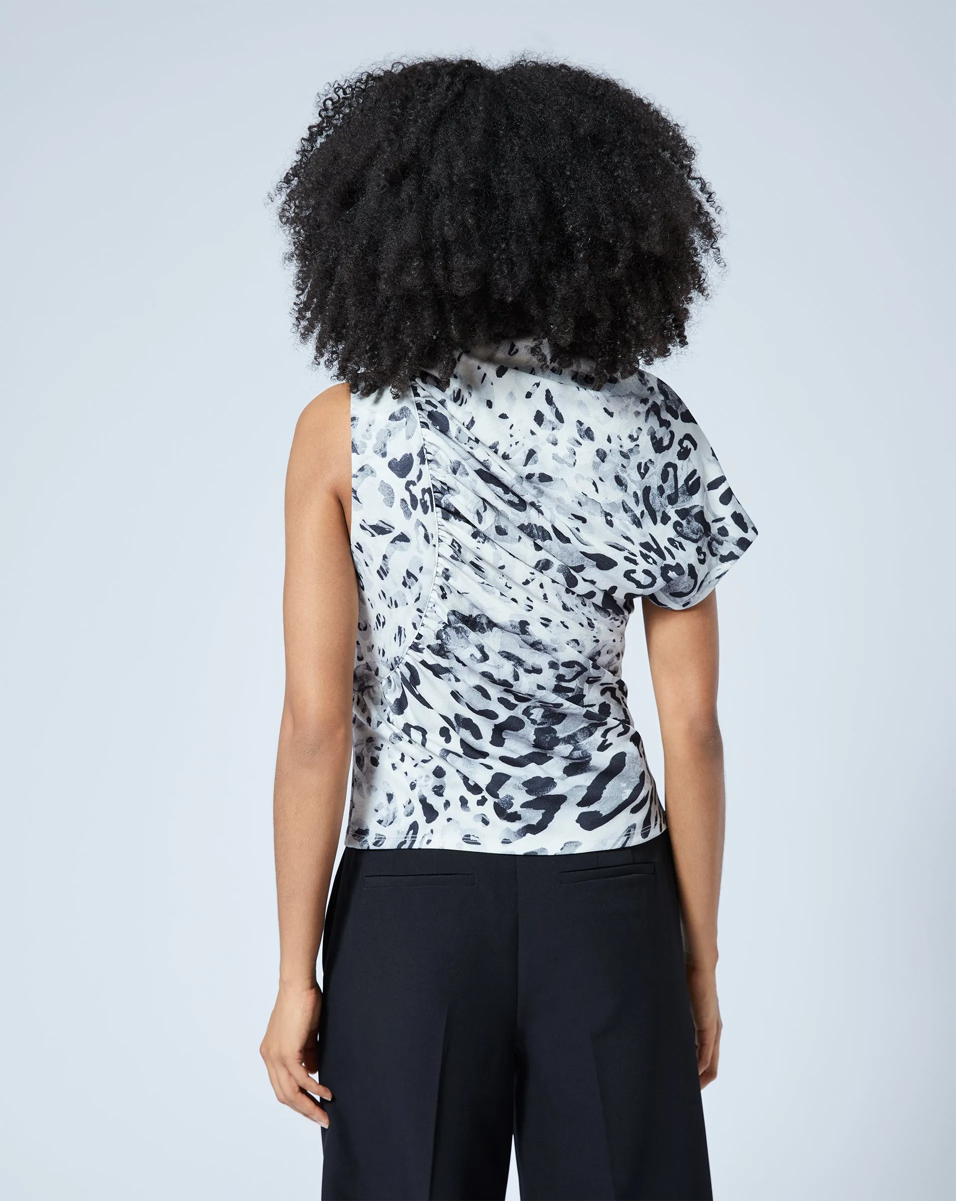 Draped Mock Neck Cap Sleeve Top sold by Adrienne Landau product image thumbnail 4